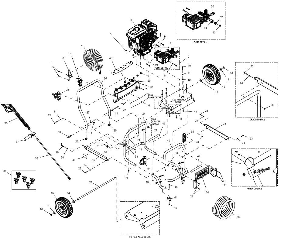 generac 005993 Power Washer repair Parts